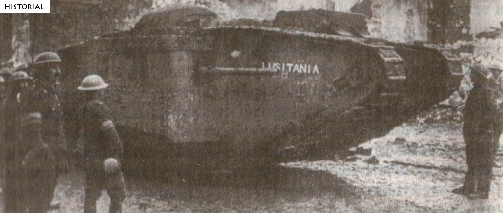Первая мировая война. Английский танк времён первой мировой войны
