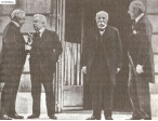 Первая мировая война. Д. Ллойд Джордж, В. Орландо, Ж. Клемансо и В. Вильсон на Парижской мирной конференции. 1919 год